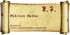Miklics Helka névjegykártya